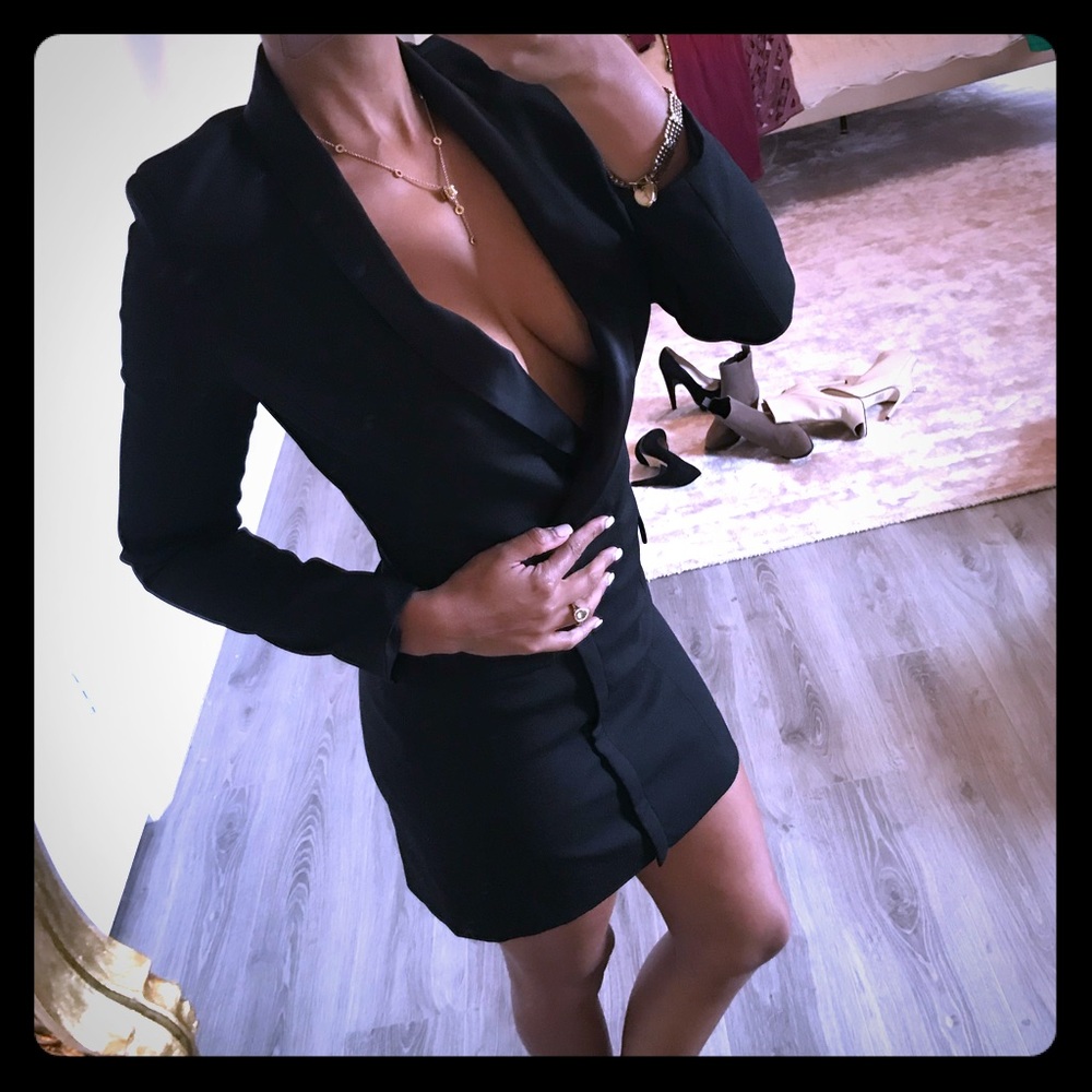 Black Misguided Tuxedo dress